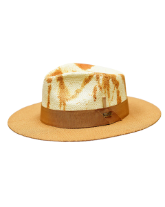 Bruno Capelo Men's Fedora Style Straw Hat - Paint Effect