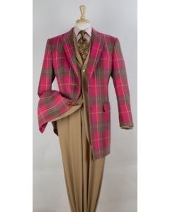 Veno Giovanni Men's 100% Wool 3/4 Length Length Top Coat - Single Breasted