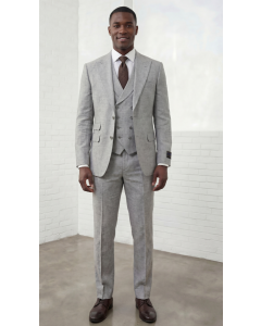 Stone Suit Mens Suits Double Breasted Vest Peak Lapel