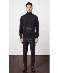 Black Men's Turtleneck Sweater
