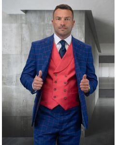 Statement Men's 100% Wool 3 Piece Suit - Stylish Vest