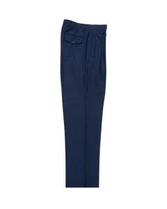 Tiglio Rosso Men's 100% Wool Pants - Wide Leg - French Blue