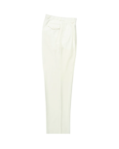 Tiglio Rosso Men's 100% Wool Pants - Wide Leg - Off White