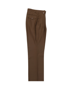 Tiglio Rosso Men's 100% Wool Pants - Wide Leg - Tobacco