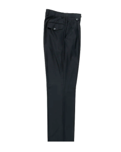 Tiglio Rosso Men's 100% Wool Pants - Wide Leg - Black