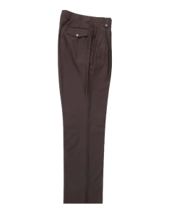 Tiglio Rosso Men's 100% Wool Pants - Wide Leg - Brown