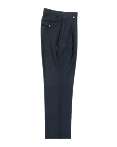 Tiglio Rosso Men's 100% Wool Pants - Wide Leg - Navy