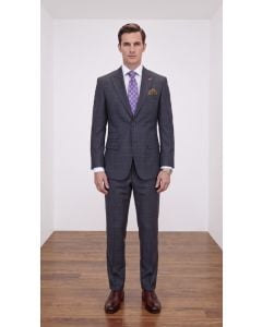 Grey Suit Wool Suit for Men Peak Lapel