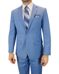 Powder Blue Affordable Mens Suits 2 Piece Suit