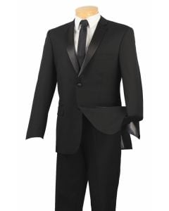 CCO Men's 2 Piece Wool Feel Slim Fit Outlet Tuxedo - 2 Button