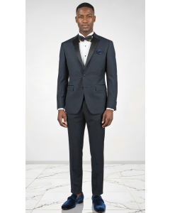 Navy Mens Tuxedo Slim Fit Shawl Lapel