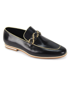 CCO Men's Outlet Leather Dress Shoe - Woven Strap Loafer