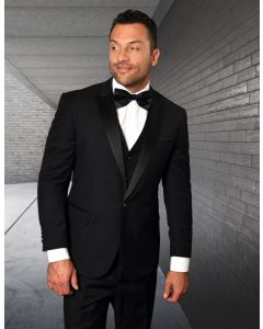 Statement Men's Outlet 3 Piece 100% Wool Tuxedo - Stylish Accents