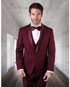 Statement Men's 3 Piece 100% Wool Tuxedo - Shawl Lapel