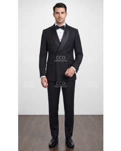 Black Tux Double Breasted Tuxedo
