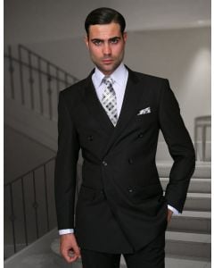 Statement Men's 2 Piece Modern Fit 100% Wool Fashion Suit - Double Breasted