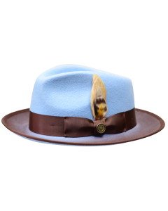 Bruno Capelo Men's 100% Australian Wool Felt Fedora Hat - Snap Brim