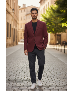 Brown Blazer Peak Lapel Sports Jacket for Men