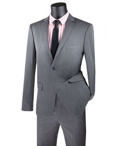 Vinci Men's 2 Piece Wool Feel Slim Fit Suit - Classic Business