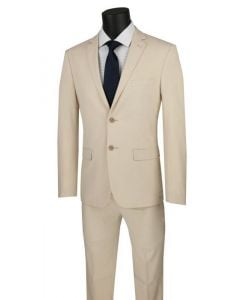 CCO Men's 2 Piece Wool Feel Slim Outlet Suit - Classic Business