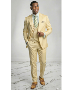 Butter Suit Sharkskin Fabric Mens Suits Cinchable Waistband
