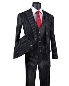 CCO Men's Outlet 3 Piece Wool Feel Executive Suit - Vibrant Pinstripe