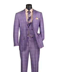 CCO Men's Outlet 3 Piece Executive Suit - Classic Glen Plaid