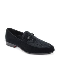 CCO Men's Outlet Velvet Fashion Dress Shoe - Rhinestone Loafer