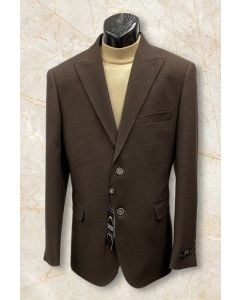 Brown Blazer Peak Lapel Sports Jacket for Men