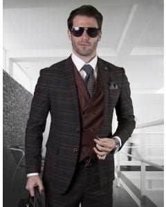 Statement Men's 100% Wool 3 Piece Suit -  Triple Tone Layers