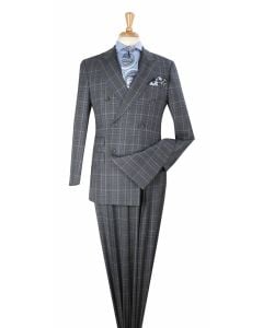 Apollo King Men's 3 Piece 100% Wool Suit - Fashion Windowpane