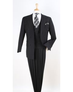 Apollo King Men's Outlet 3 Piece 100% Wool Suit - Contemporary Design