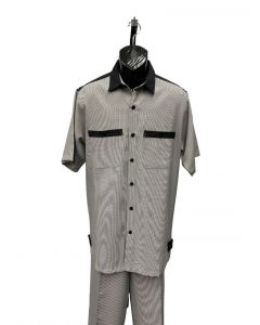 Dreams by Zacchi Men's Wide Leg 2 Piece Walking Suit - Two Tone Accents
