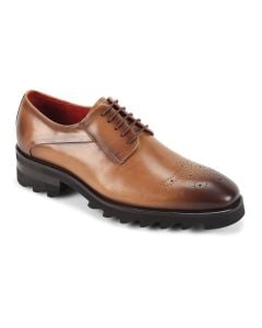 Peanut Leather Shoes Medallion Toe Shoe Chunky Sole