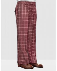 Statement Men's 100% Wool Pant - Wide Leg Plaid Slacks