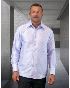 Statement Men's  Outlet Long Sleeve Woven Shirt - Light Jacquard Pattern