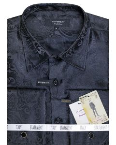 Statement Men's Outlet Long Sleeve Woven Shirt - Paisley Pattern
