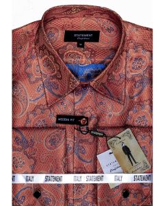 Statement Men's Outlet Long Sleeve Woven Shirt - Paisley Pattern