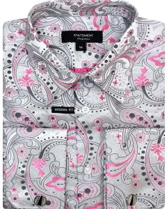 Statement Men's Long Sleeve Woven Shirt - Varied Paisley Designs