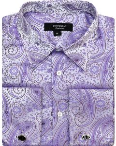 Statement Men's Outlet Long Sleeve Woven Shirt - Varied Paisley Designs