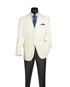 CCO Men's Single Breasted Poplin Outlet Blazer - 3 Button