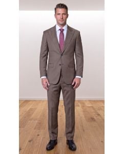 Taupe Tailored Suit Peak Lapel 
