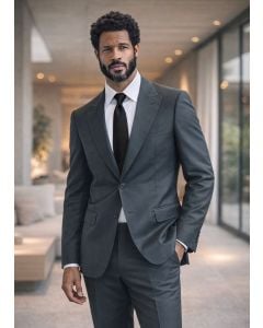 Statement Men's Outlet 2 Piece 100% Wool Modern Fit Suit - Pic Stitching
