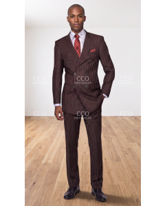 Black/Red Suits Mens Double Breasted Wool Suits