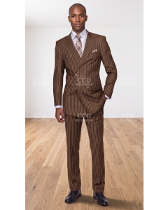 Statement Men's Outlet 2 Piece 100% Wool Fashion Suit - Bold Pinstripe