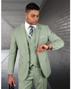 Statement Men's 100% Wool 3 Piece Suit - Bold Solid Colors