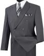 Vinci Men's 2 Piece Double Breasted Suit - Adjustable Waistband 
