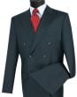 Vinci Men's 2 Piece Double Breasted Suit - Adjustable Waistband 