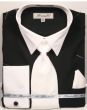 Fratello Men's French Cuff Dress Shirt Set - Accented Two Tone
