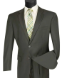 Tazio Men's 2 Piece Solid Discount Suit - 2 Button Jacket